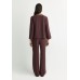 Xandres - PHOCAS PLAT ST 61110-22-0490 - Geklede bordeaux broek met wijde pijpen